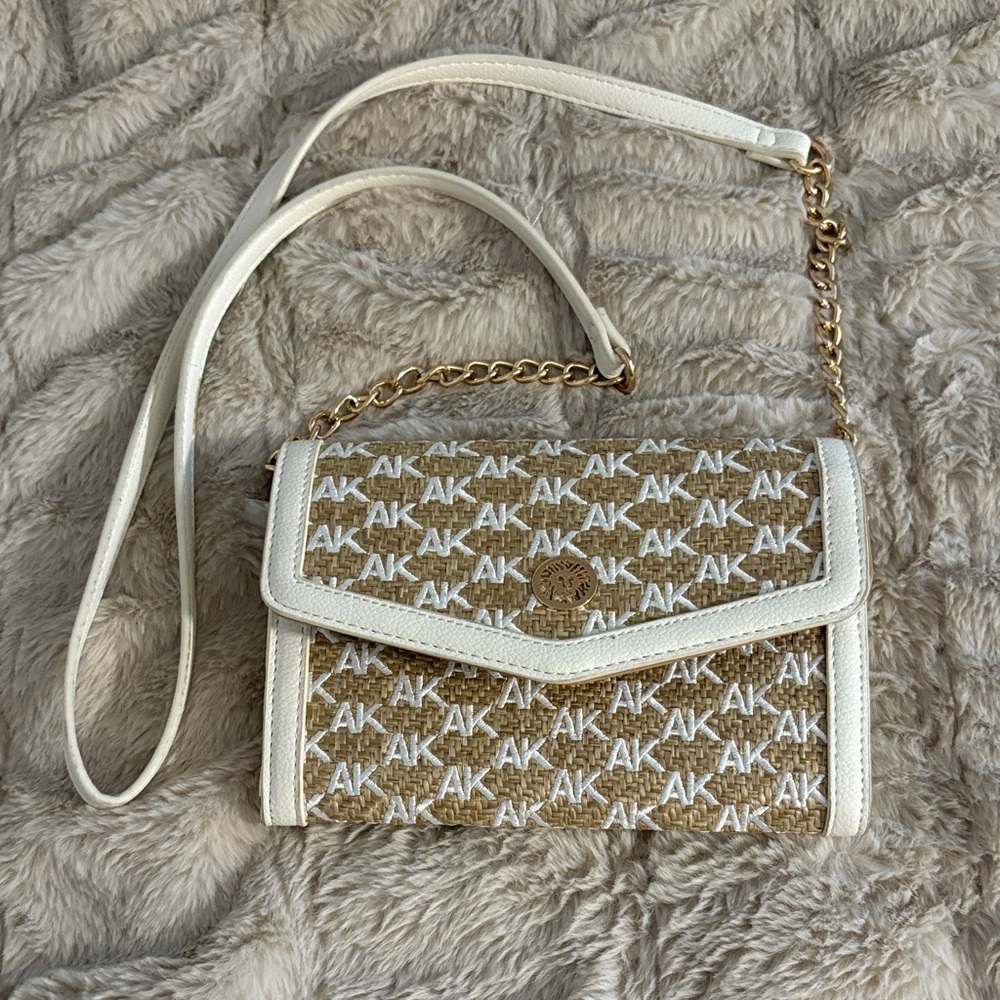 Anne Klein Cream and Tan Crossbody Bag